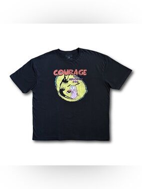 Y2K  Courage The Cowardly Dog Cartoon Network T-Shirt Boys Kids Size 2Xl Black